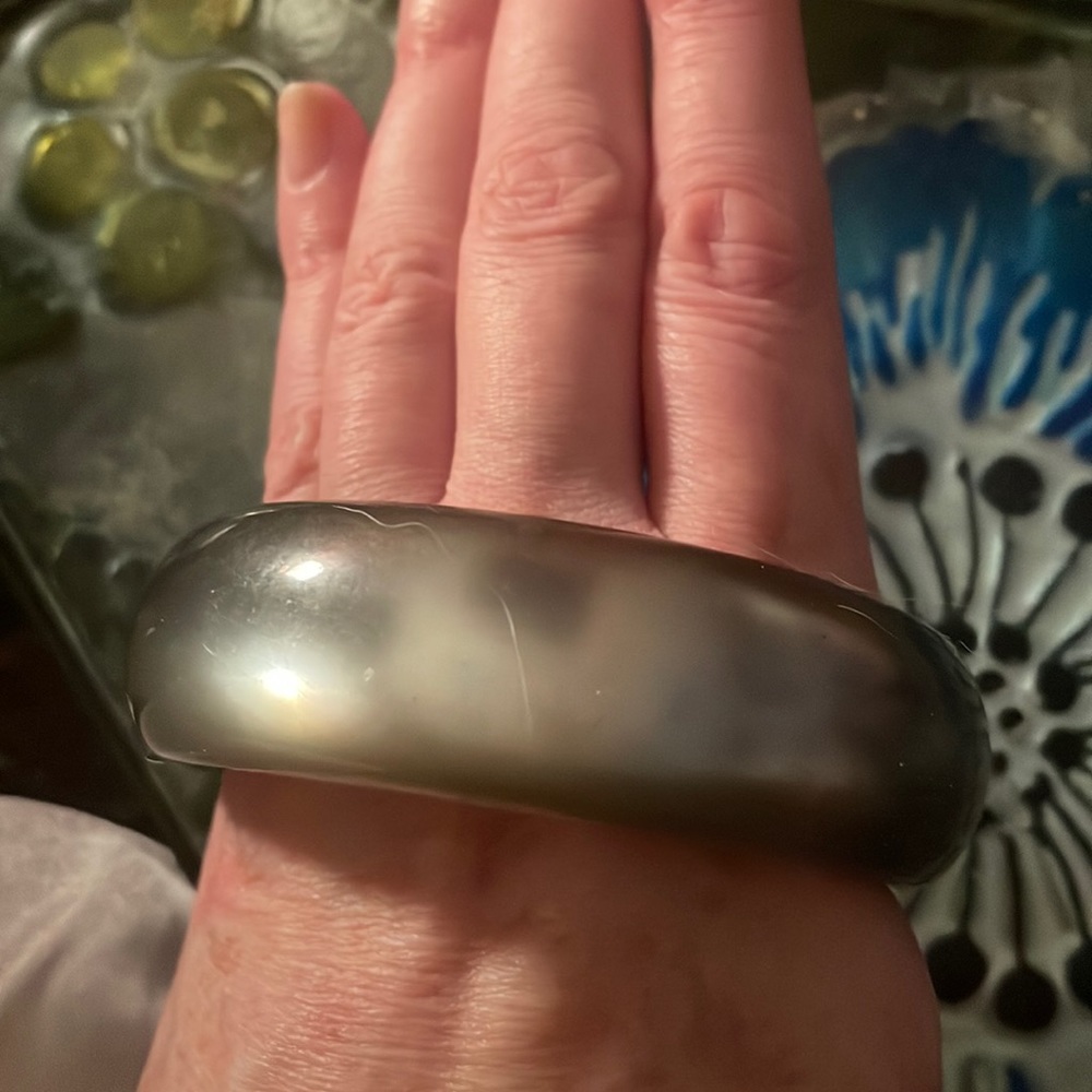 Gunmetal vintage lucite vintage bangle